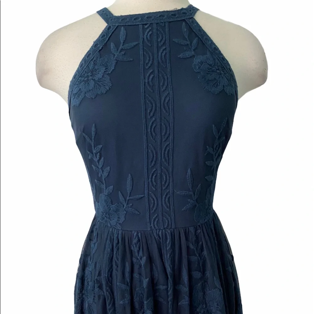 Altar’d state navy blue embroidered maxi dress - Picture 6 of 6